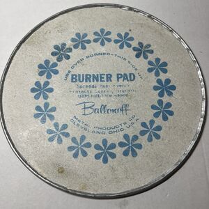 Vintage Ballonoff Stove Burner Pad Heat Diffuser Blue Flowers Metal Products